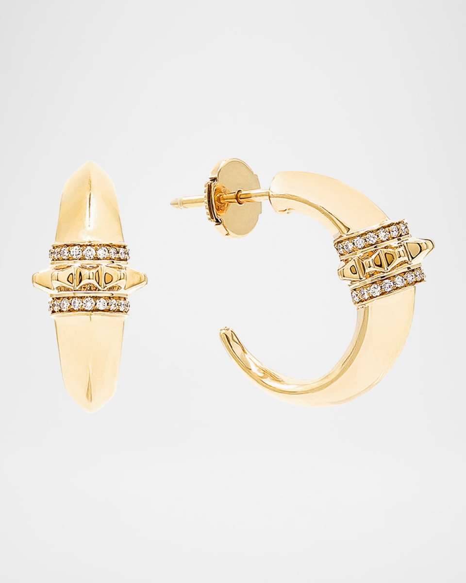 Cardamom Hoop Earrings in 18K Yellow Gold with Diamonds